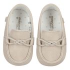 Baby Boys Beige Leather Pre Walker Moccasins, 2, hi-res