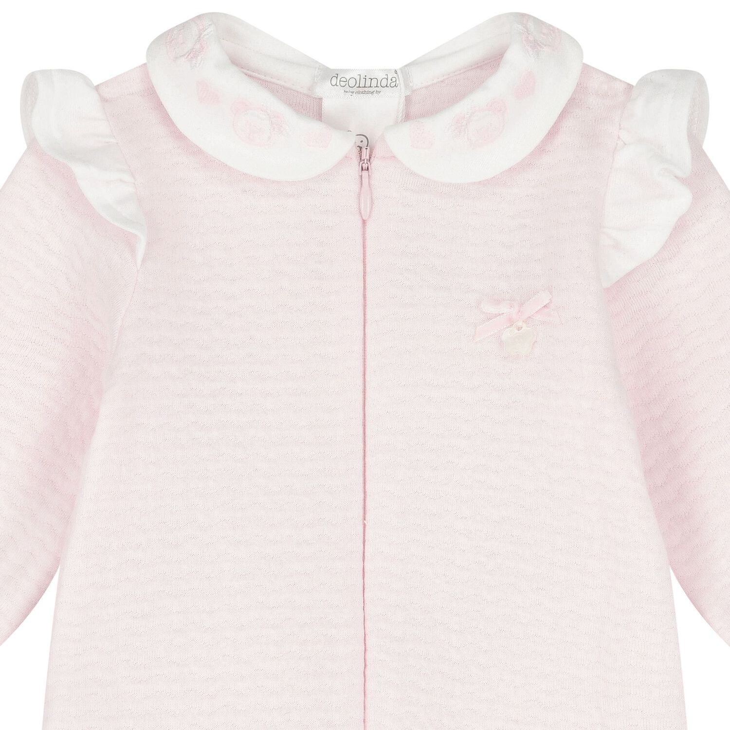 Baby Girls Pink Embroidered Babygrow, 1, hi-res image number null