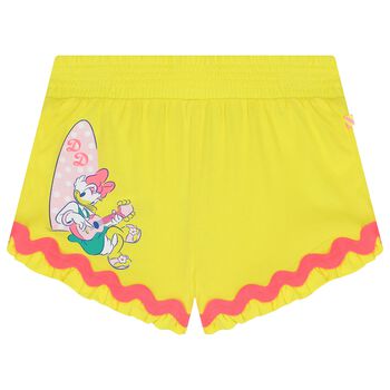 Girls Yellow Disney Shorts