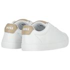 Boys White Logo Trainers, 1, hi-res