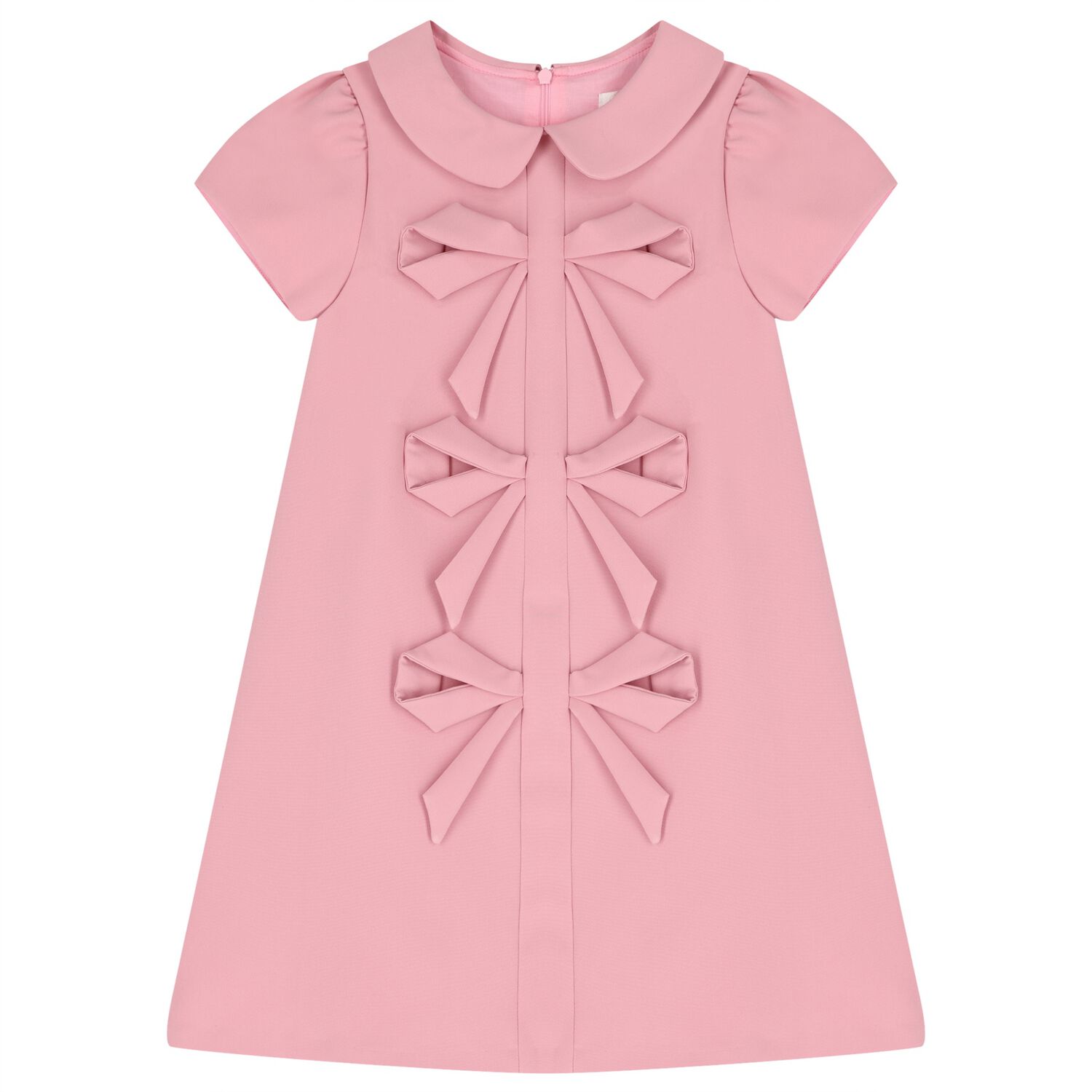 Girls Pink Bow Dress, 2, hi-res