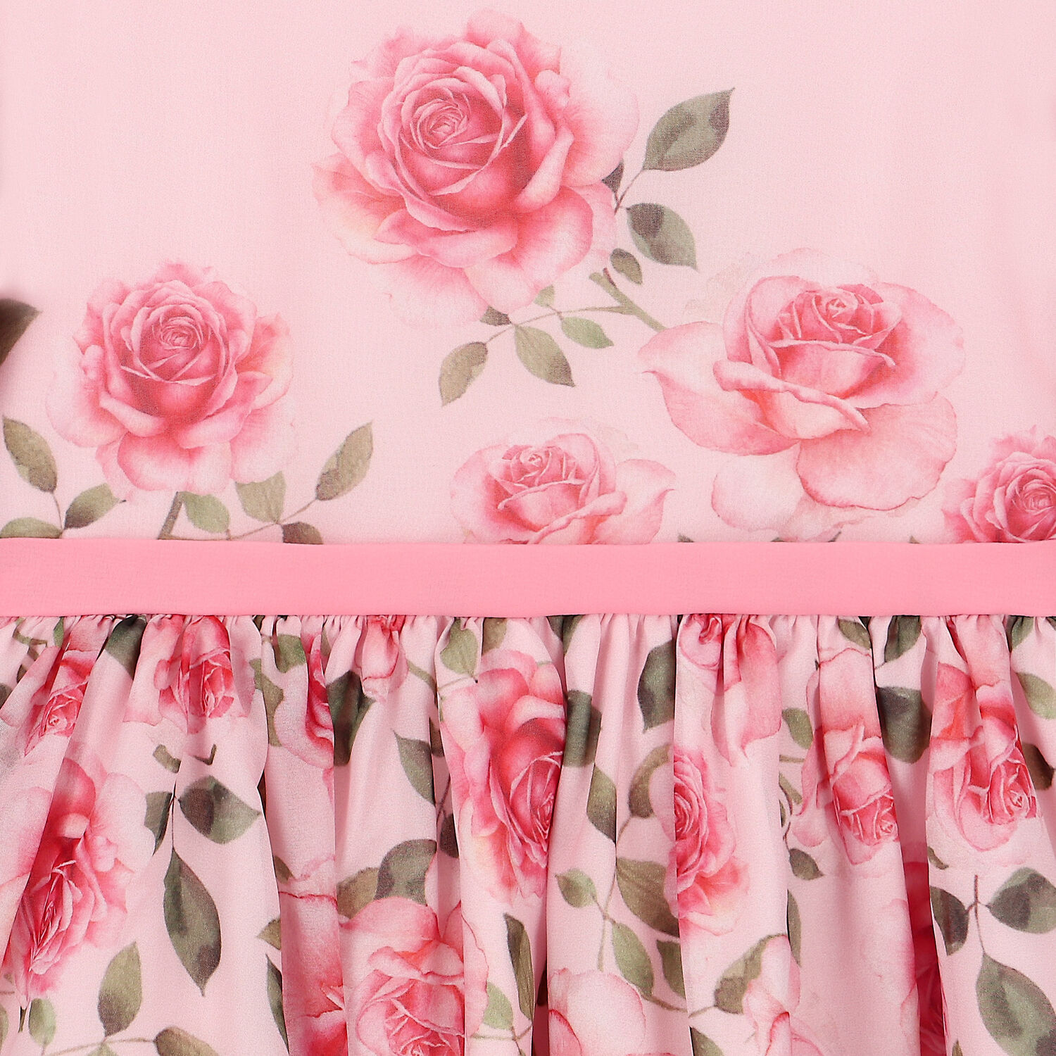 فستان بنات شيفون بالزهور باللون الوردي, 1, hi-res image number null