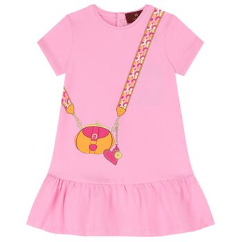 Younger Girls Pink Logo Bag Dress