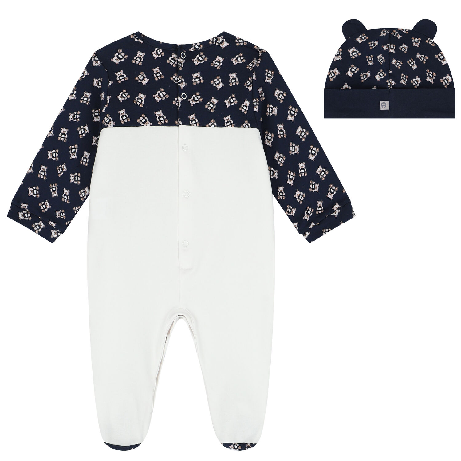 Navy Blue & White Logo Babygrow Set, 2, hi-res image number null
