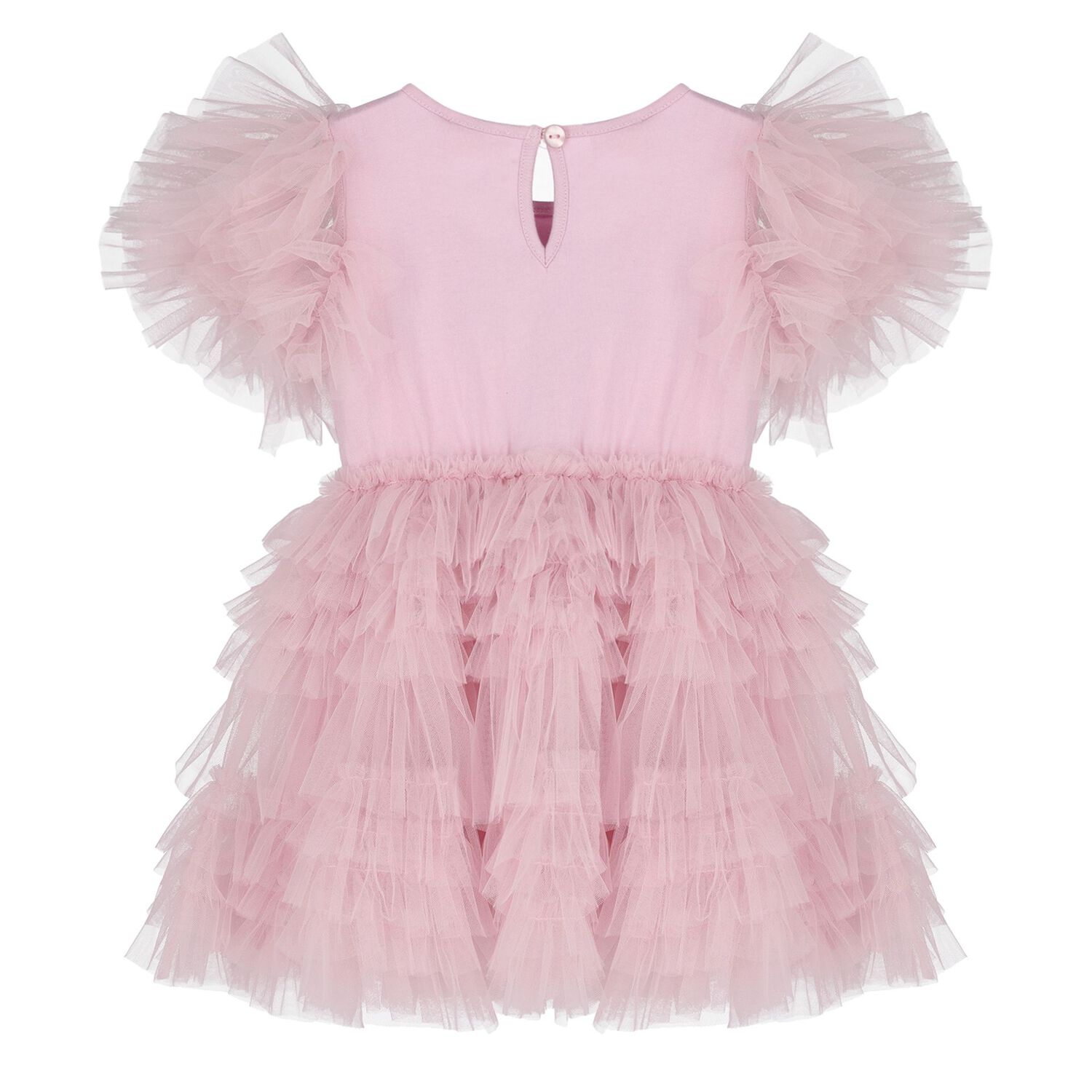 Baby Girls Pink & Black Bow Tulle Greta Dress Set, 1, hi-res