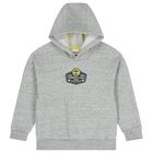 Boys Grey Logo Hooded Top, 1, hi-res