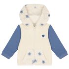 Baby Boys Beige, White & Blue 3 Piece Tracksuit, 1, hi-res