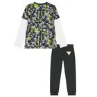 بدلة رياضية رمادية بشعار للأولاد, 4, hi-res