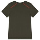 تيشيرت أولاد بالشعار باللون الأخضر, 1, hi-res