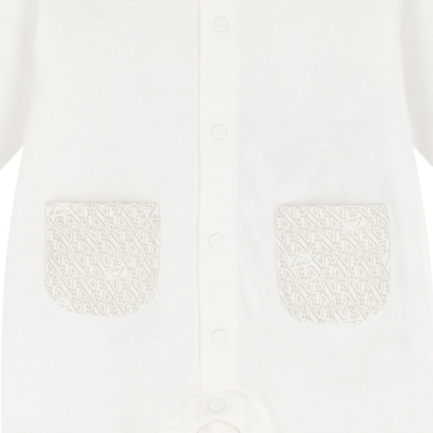White & Beige Logo Babygrow Set, 5, hi-res