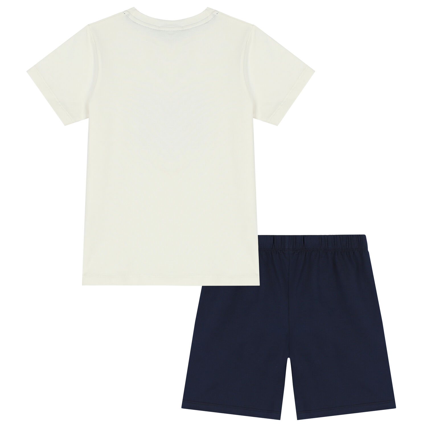 Boys Ivory & Navy Logo Pyjamas, 1, hi-res