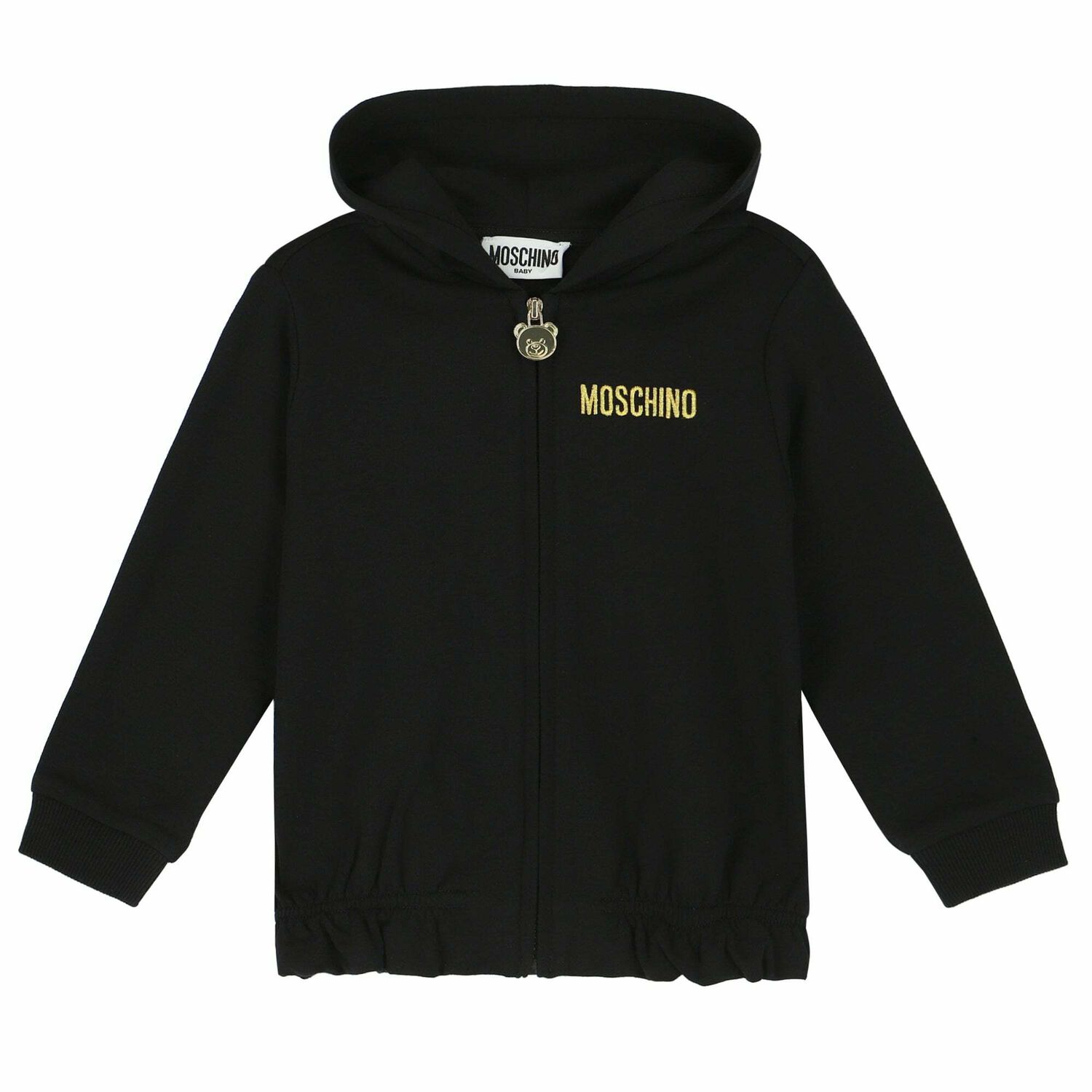 Younger Girls Black Zip Up Logo Top, 1, hi-res image number null