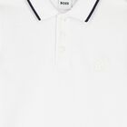Boys White Logo Polo Shirt, 1, hi-res