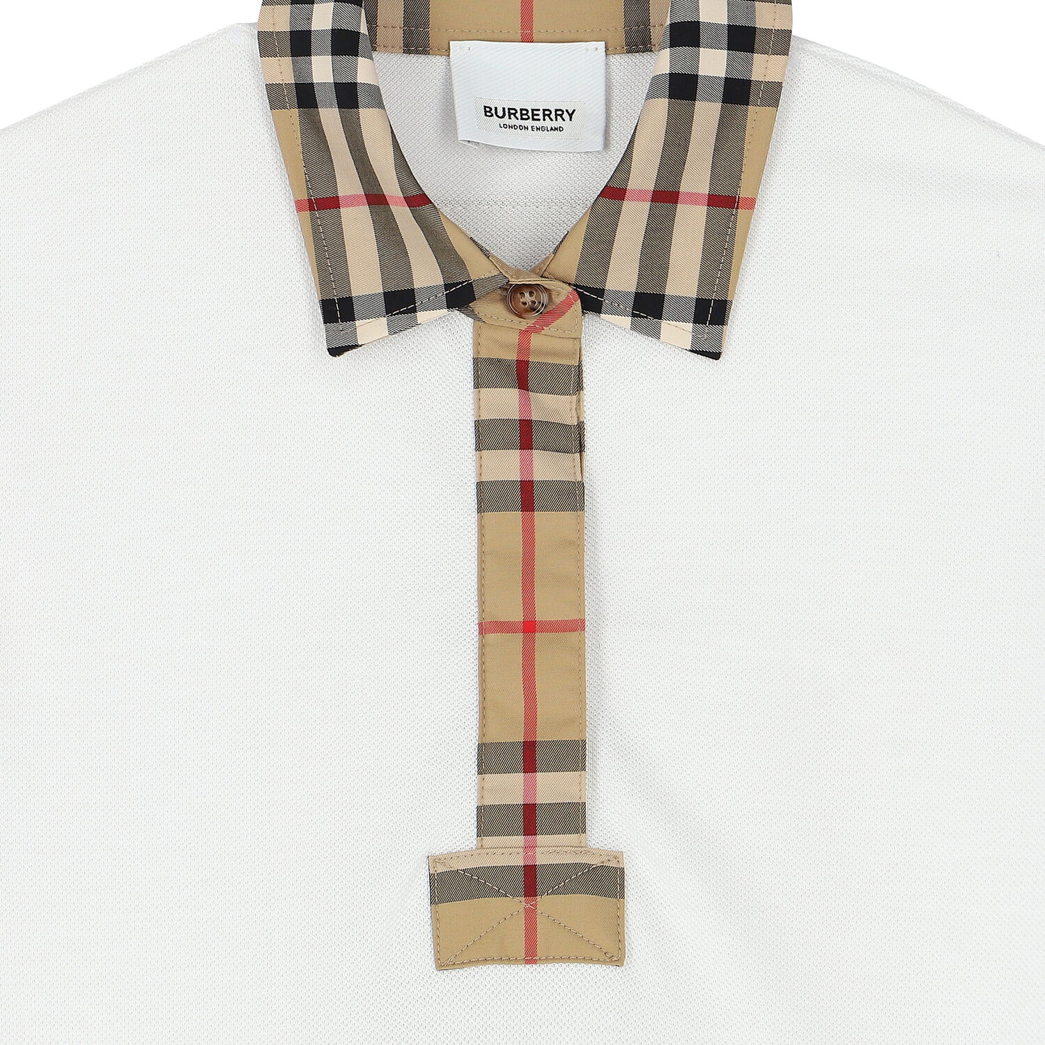 Girls White Checkered Polo Dress, 1, hi-res image number null