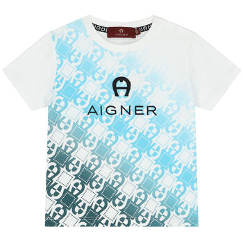 Younger Boys White Logo T-Shirt