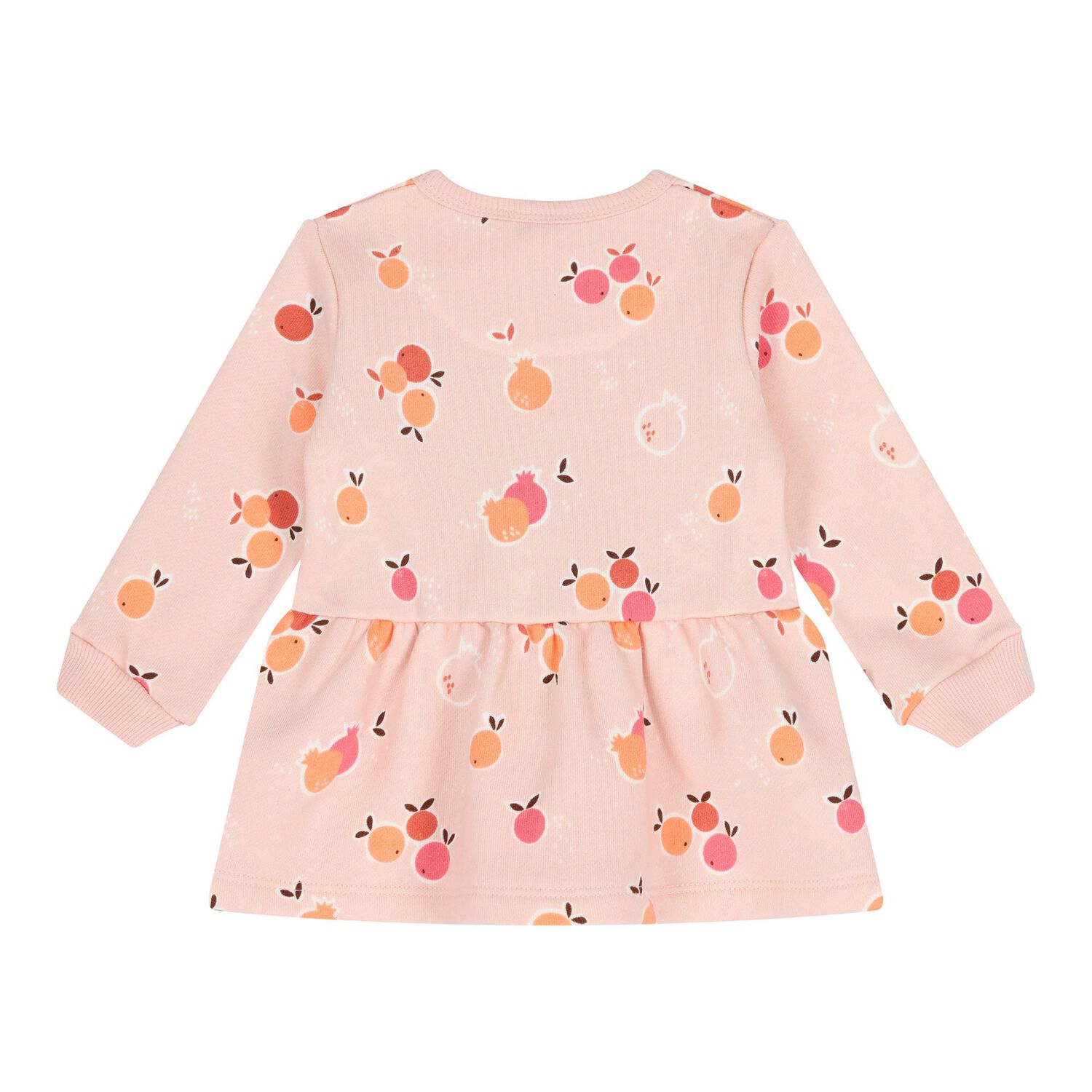 Baby Girls Pink Fruits Dress, 1, hi-res