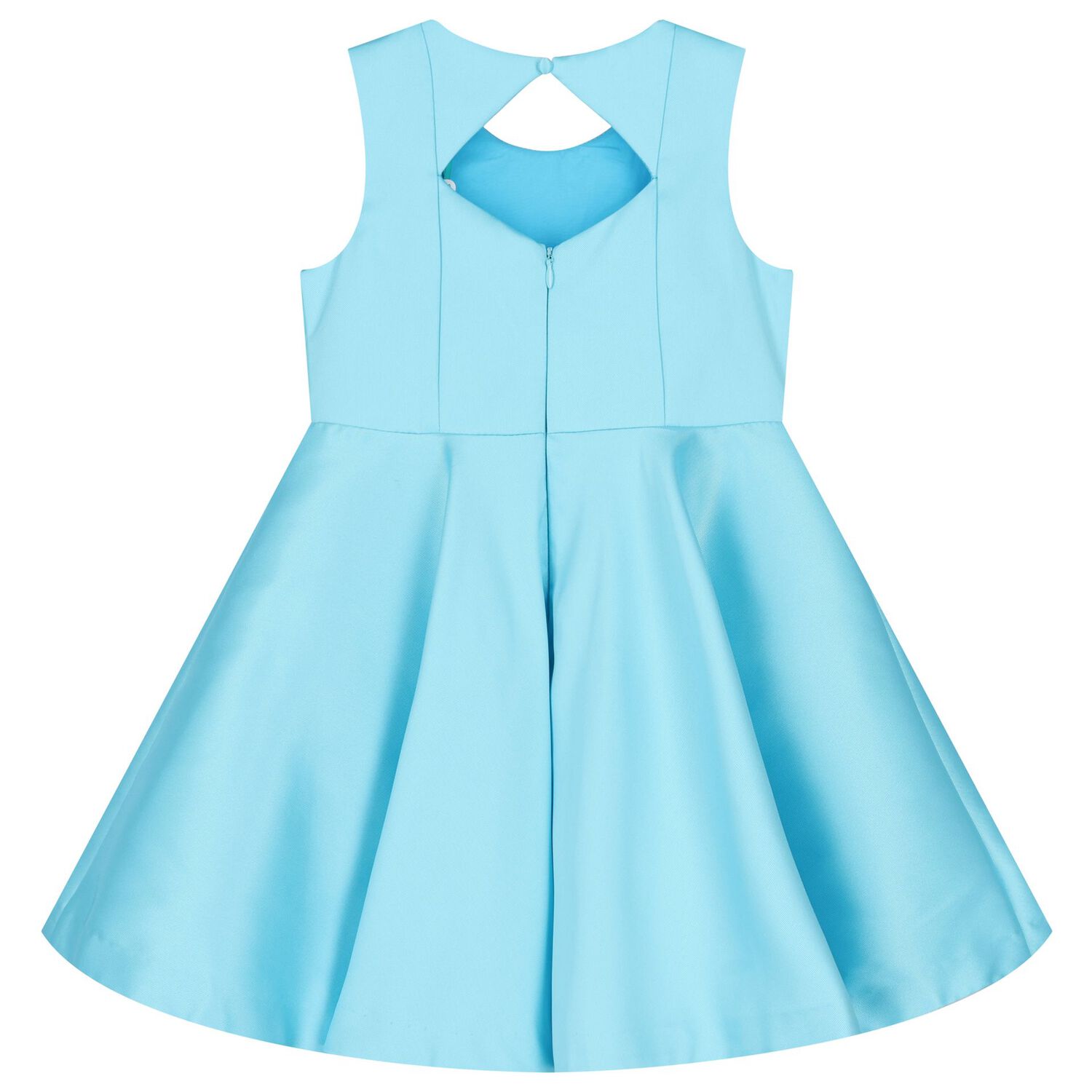 Girls Blue Flower Satin Dress, 1, hi-res image number null