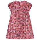 Girls Red Bow Tweed Dress, 1, hi-res