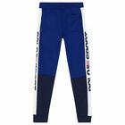 Older Boys Blue & White Logo Joggers, 1, hi-res