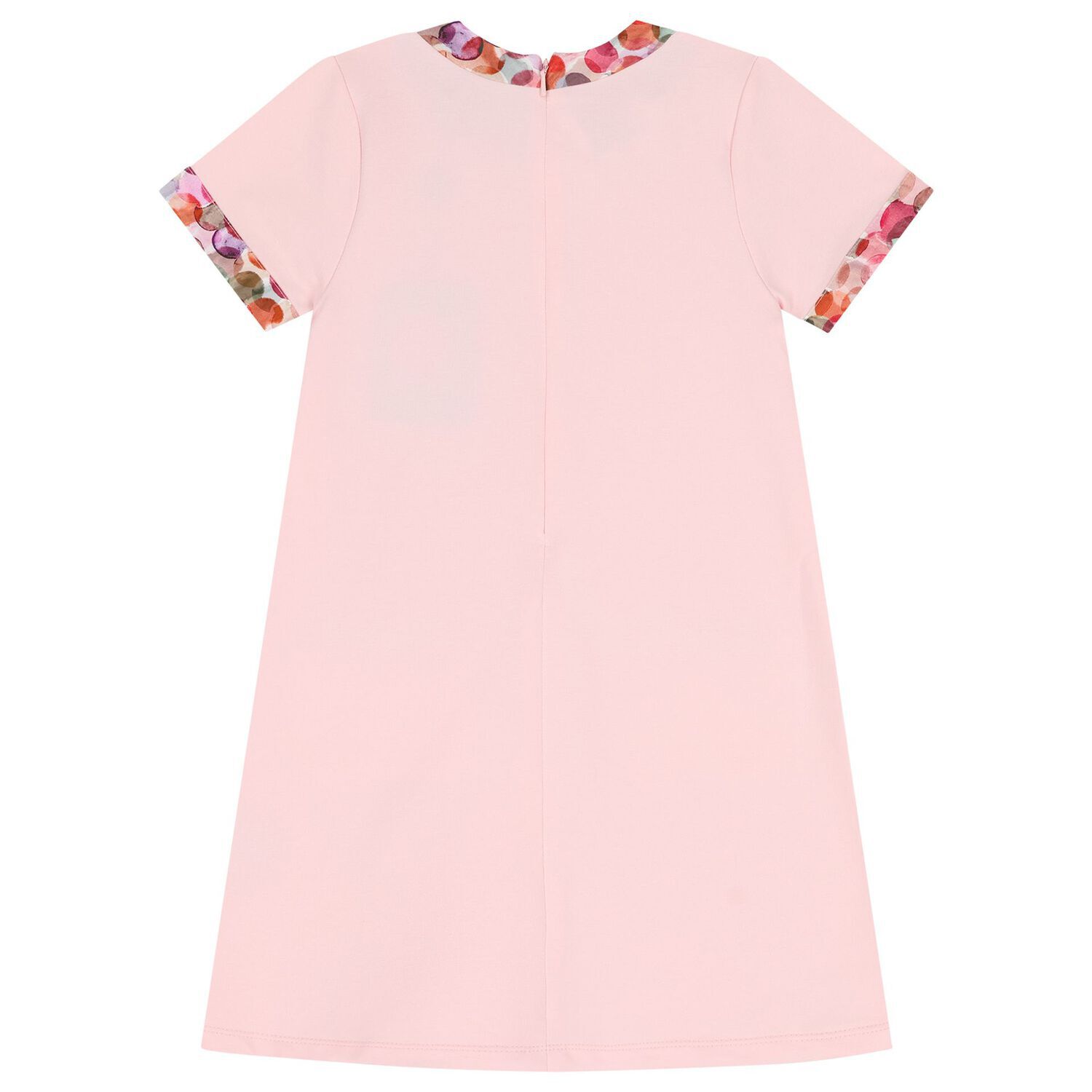 فستان بنات بالشعار باللون الوردي, 2, hi-res