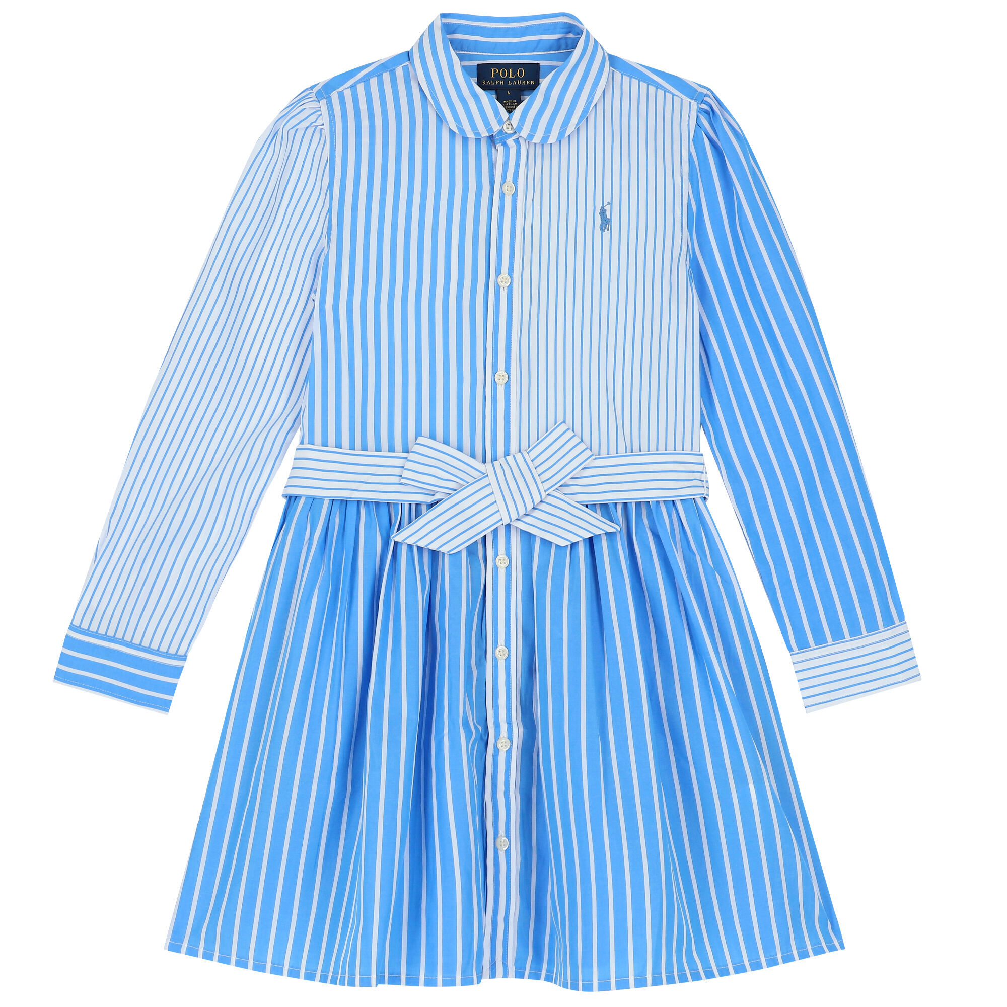Ralph Lauren Girls Blue White Striped Dress Junior Couture UAE