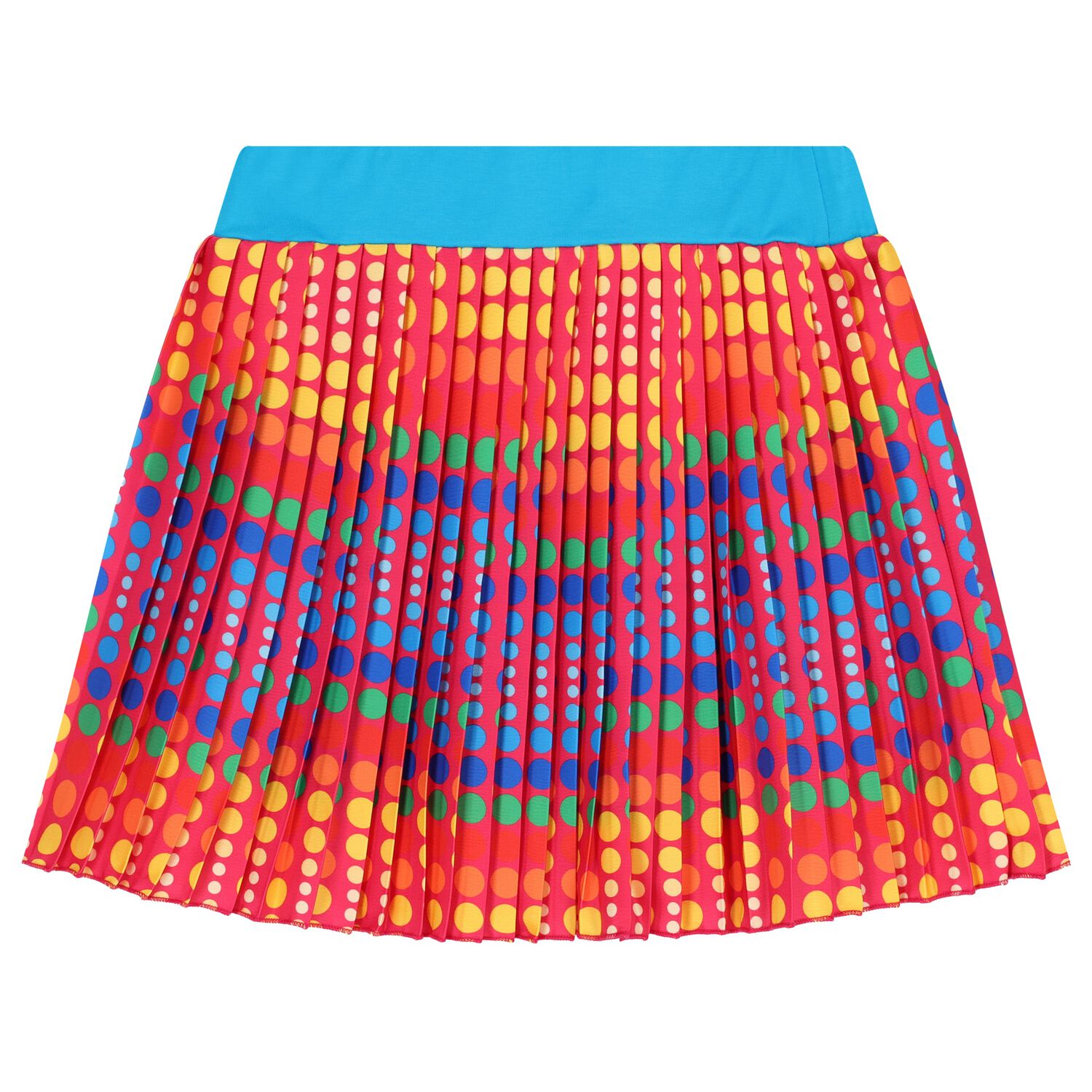 تنورة بنقاط مطوية باللون الوردي للبنات, 1, hi-res