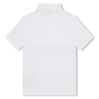 Boys White Logo Polo Shirt