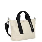 حقيبة للبنات بالشعار باللون البيج والأسود , 1, hi-res