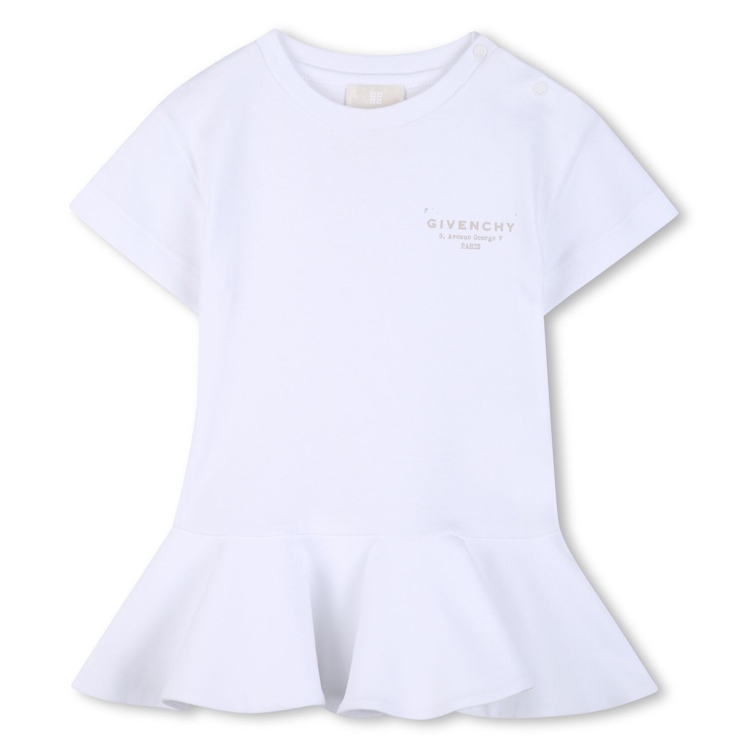 Younger Girls White Logo Dress, 1, hi-res