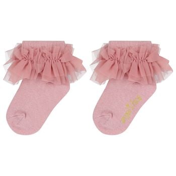 Baby Girls Pink Ruffled Socks
