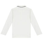 تيشيرت بولو بالشعار باللون الابيض للاولاد, 1, hi-res