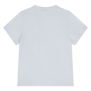 تيشيرت اولاد بالشعار باللون الأزرق 