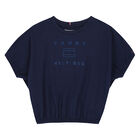 Girls Navy Logo T-Shirt, 1, hi-res