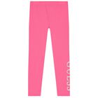 Girls Pink Logo Leggings, 1, hi-res