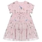 فستان شيفون متعدد الطبقات بشعار الورود للبنات , 1, hi-res