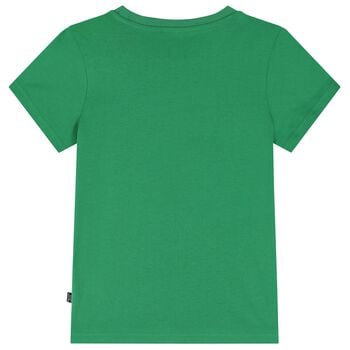 تيشيرت أولاد بالشعار باللون الأخضر