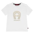 Younger Boys White Logo T-Shirt, 1, hi-res