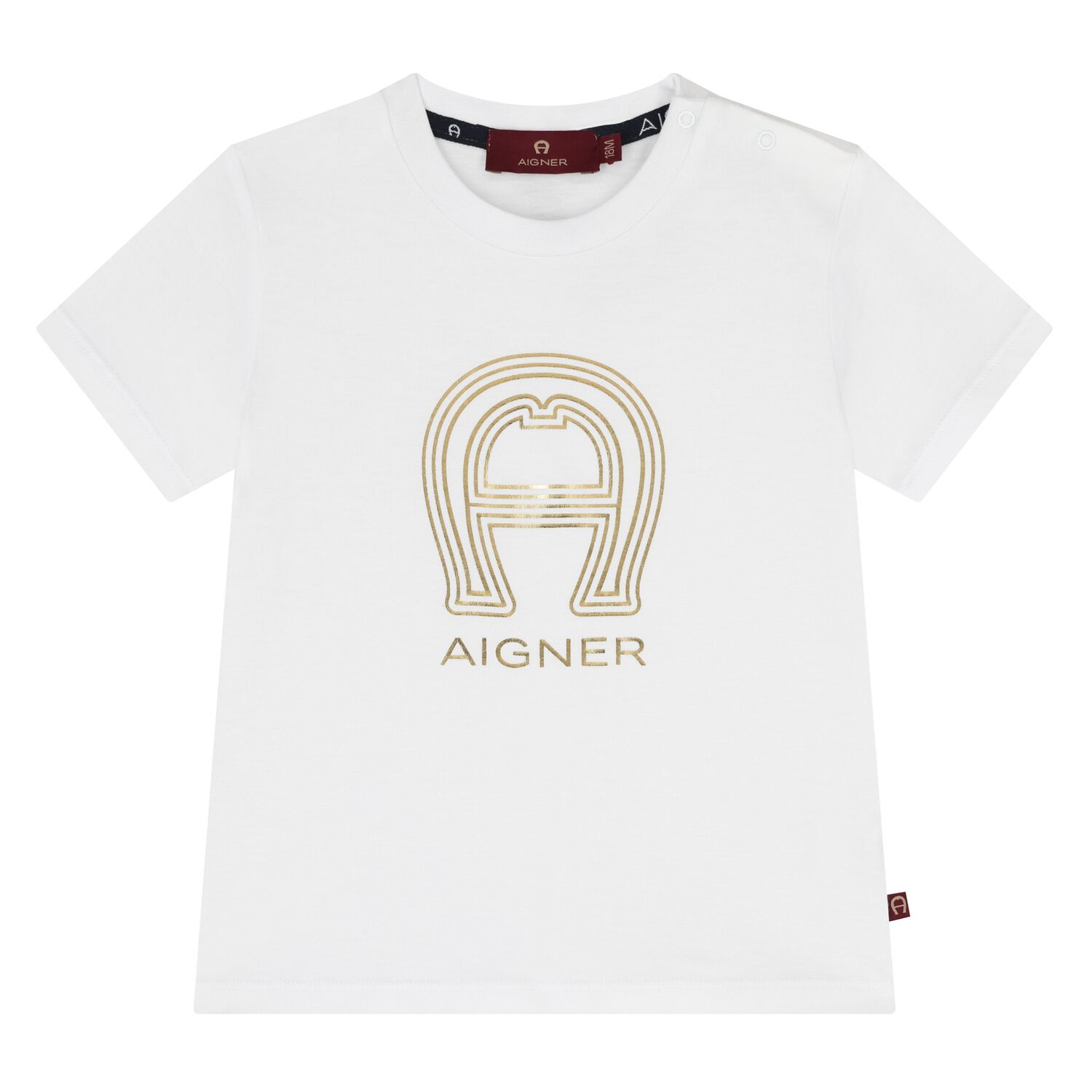 Younger Boys White Logo T-Shirt, 1, hi-res