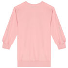 فستان سويت شيرت بشعار تيدي باللون الزهري , 1, hi-res