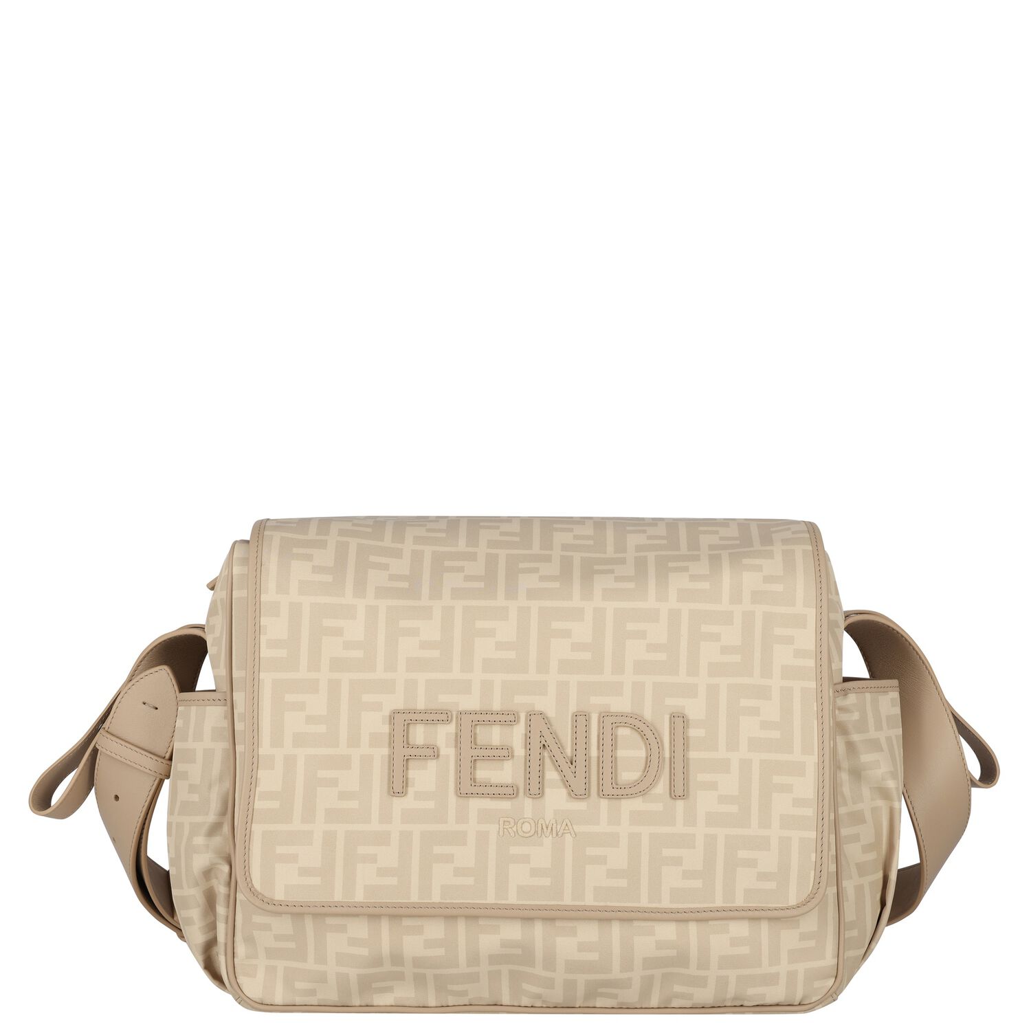 Beige Logo Leather Baby Changing Bag, 1, hi-res image number null