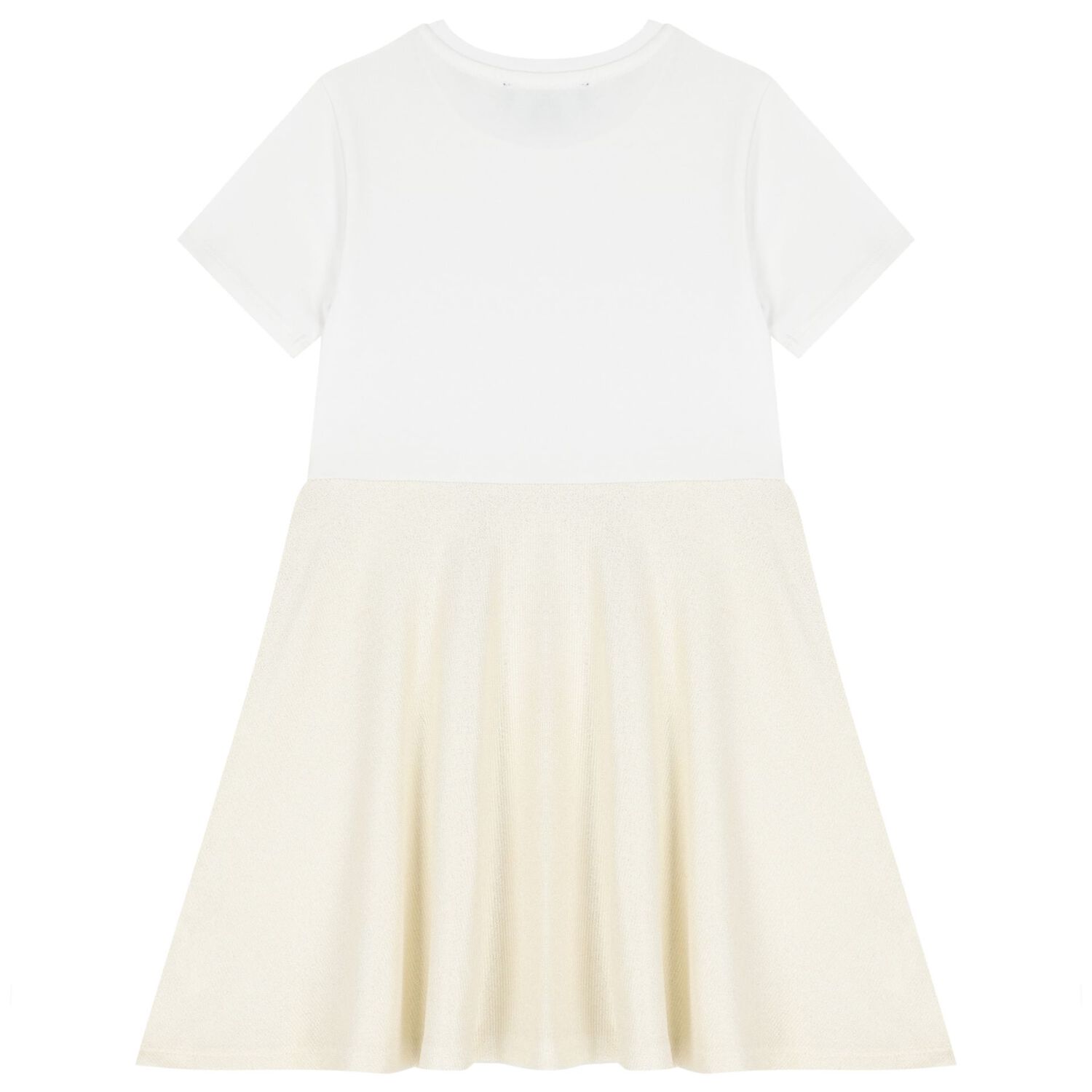 فستان بنات باللون الابيض و الذهبي, 1, hi-res