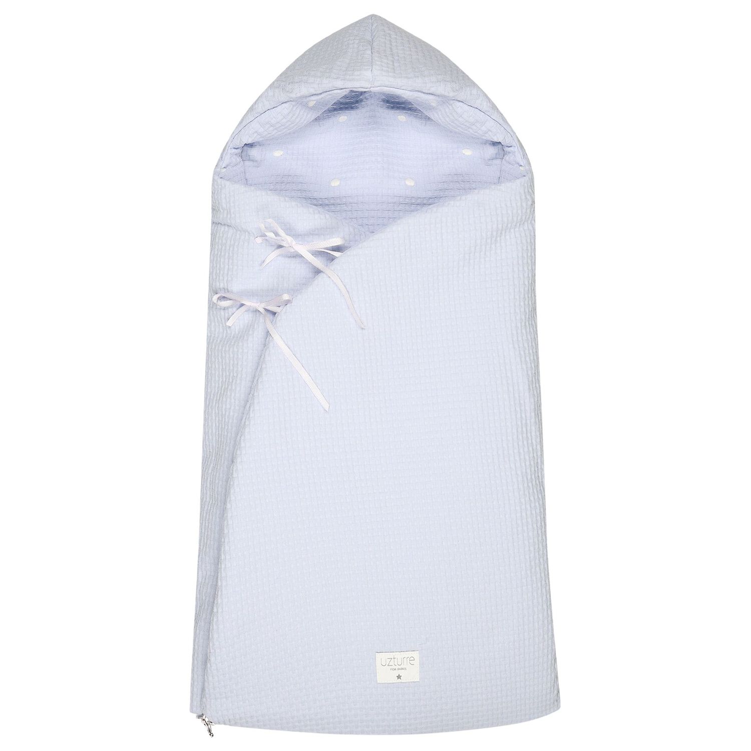 Baby Boys Blue Hooded Reversible Baby Nest, 1, hi-res