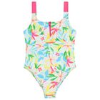 Girls Multi-Coloured Floral Swimsuit , 1, hi-res