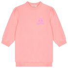 Girls Pink Cat Sweatshirt Dress, 1, hi-res