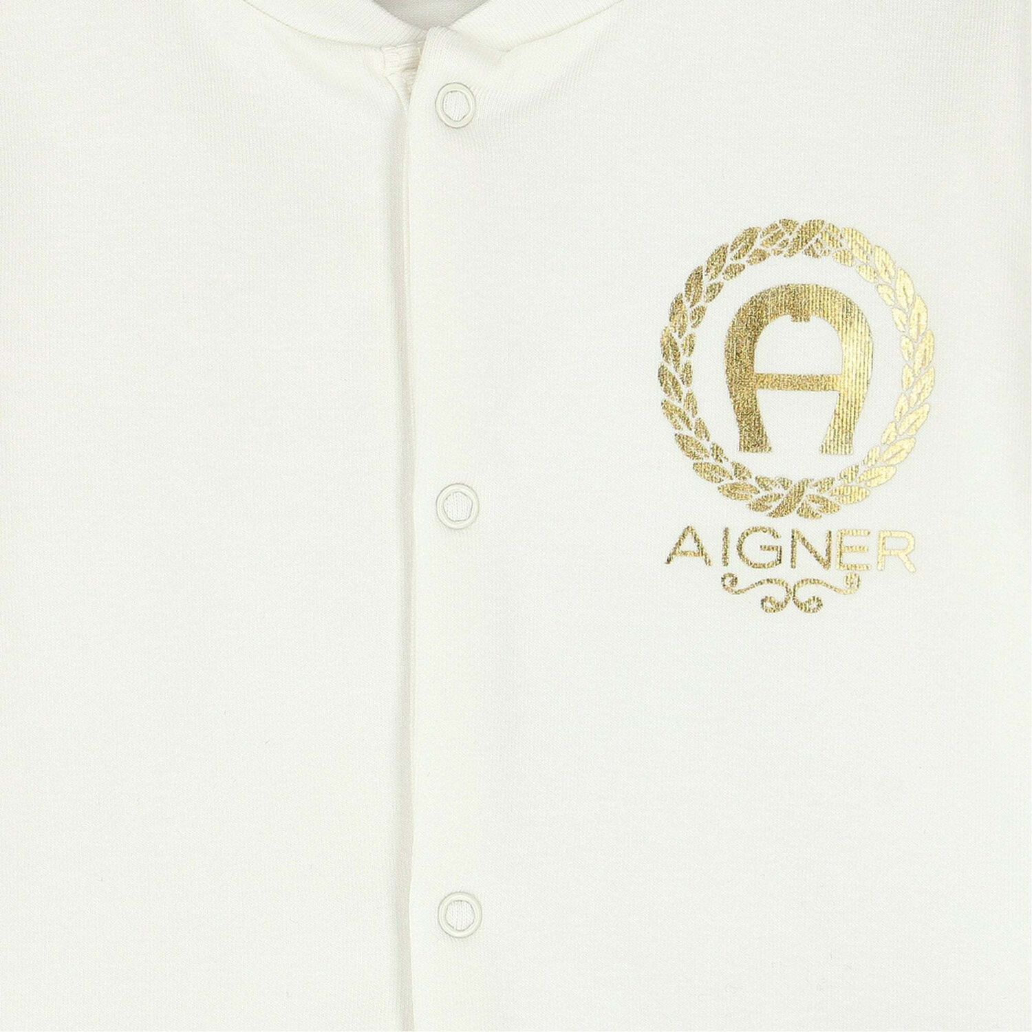 Ivory & Gold Logo Babygrow, 1, hi-res image number null