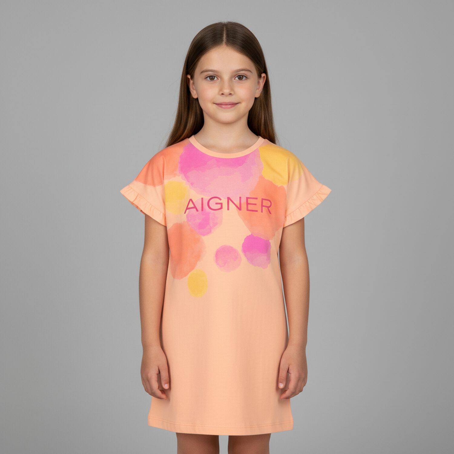 فستان بالشعار باللون البرتقالي, 3, hi-res image number null