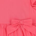 Girls Pink Bow Tiered Dress, 1, hi-res