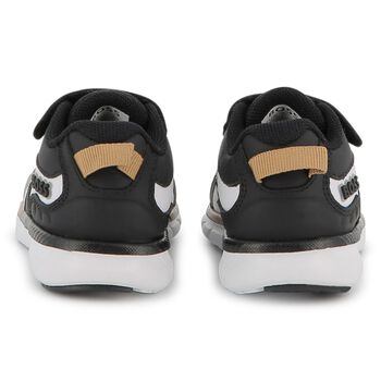 Boys Black & White Logo Trainers