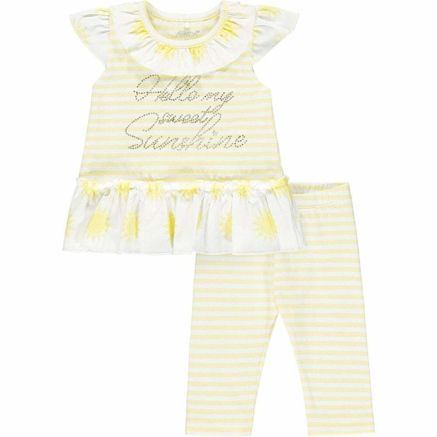 Younger Girls Yellow & White Leggings Set, 1, hi-res image number null
