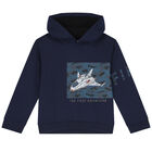 Boys Navy Glow In The Dark Hooded Top, 1, hi-res